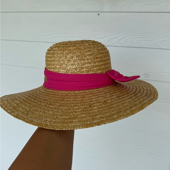 Vintage Olympic Games 1996 Atlanta Straw Hat pink tie - Picture 3 of 4